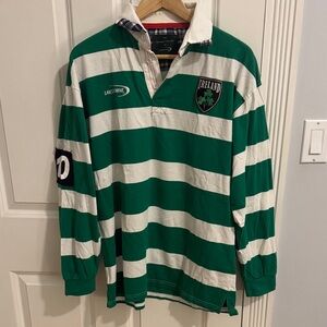 Lansdowne Green and White Striped Polo Shirt